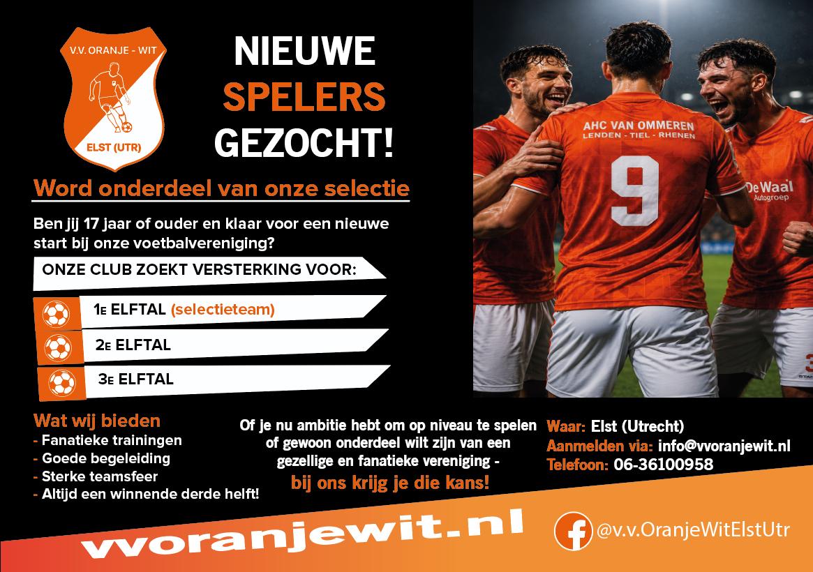 Kom jij Oranje Wit versterken